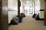 Bookbags Outside of Fletcher Chapel by Asbury Theological Seminary Communications