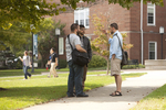 Three Male Students Talking on Campus - 2 by Asbury Theological Seminary Communications