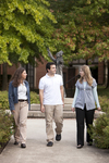 Three Students Walking in Wesley Square - 2 by Asbury Theological Seminary Communications