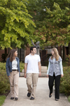 Three Students Walking in Wesley Square - 3 by Asbury Theological Seminary Communications