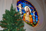 The Jesus Window in Estes Chapel at Christmas (jpg) - 3 by Asbury Theological Seminary Communications