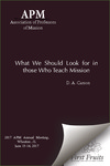 What We Should Look for in those Who Teach Mission by D. A. Carson