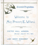 Box 11_24 (Printed Materials-Program-_Welcome to Miss Frances E. Willard,_ 1893) by ATS Special Collections and Archives