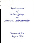 Box 1-102 (Literary Production - Booklet, Reminiscences of Indian Springs by..., 1990) by ATS Special Collections and Archives