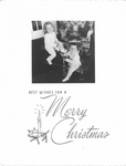 Christmas card featuring Anne and Janice Mathews, grandaughters of ESJ, 1949