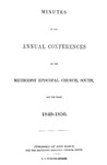 1849-1850 Minutes of the Annual Conferences of the Methodist Episcopal Church, South, for the Years 1849-1850