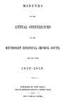 1852-1853 Minutes of the Annual Conferences of the Methodist Episcopal Church, South, for the Years 1852-1853