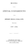 1847-1848 Minutes of the Annual Conferences of the Methodist Episcopal Church, South, for the Years 1847-1848 by Methodist Episcopal Church, South