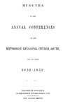 1851-1852 Minutes of the Annual Conferences of the Methodist Episcopal Church, South, for the Years 1851-1852