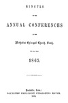 1865 Minutes of the Annual Conferences of the Methodist Episcopal Church, South, for the Year 1865