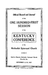 1927 Official Journal of the Kentucky Annual Conference of the Methodist Episcopal Church: The One Hundred and First Session