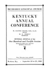 1938 Official Journal of the Kentucky Annual Conference of the Methodist Episcopal Church: The One Hundred and Twelfth Session