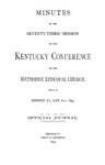 1899 Minutes of the Seventy-Third Session of the Kentucky Conference of the Methodist Episcopal Church by Methodist Episcopal Church