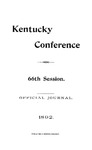 1892 Minutes of the Sixty-Sixth Session of the Kentucky Annual Conference of the Methodist Episcopal Church by Methodist Episcopal Church