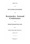 1926 Minutes of the One Hundred Sixth Session of the Kentucky Annual Conference of the Methodist Episcopal Church, South