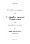 1927 Minutes of the One Hundred Seventh Session of the Kentucky Annual Conference of the Methodist Episcopal Church, South by Methodist Episcopal Church, South