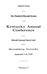 1935 Minutes of the One Hundred Fifteenth Session of the Kentucky Annual Conference of the Methodist Episcopal Church, South by Methodist Episcopal Church, South