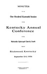 1936 Minutes of the One Hundred Sixteenth Session of the Kentucky Annual Conference of the Methodist Episcopal Church, South