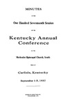 1937 Minutes of the One Hundred Seventeenth Session of the Kentucky Annual Conference of the Methodist Episcopal Church, South