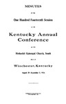 1934 Minutes of the One Hundred Fourteenth Session of the Kentucky Annual Conference of the Methodist Episcopal Church, South