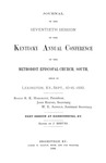 1890 Journal of the Seventieth Session of the Kentucky Annual Conference of the Methodist Episcopal Church, South by Methodist Episcopal Church, South
