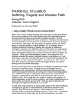 Suffering, Tragedy and Christian Faith